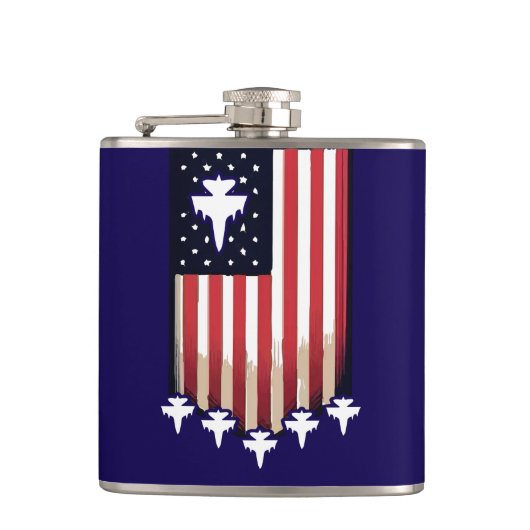 Amerikanische Flagge 4. Juli-65079 Flachmann (Vorderseite)