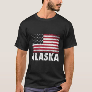 Amerikanische Flagge 4. Juli Alaska Patriotic T-Shirt