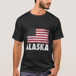 Amerikanische Flagge 4. Juli Alaska Patriotic T-Shirt