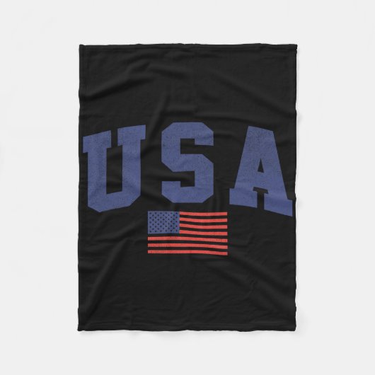 Amerikanische Flagge 4. Juli Americana kühl blau Fleecedecke (Vorderseite)