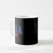 Amerikanische Flagge 4. Juli Americana kühl blau Kaffeetasse (Vorderseite Links)
