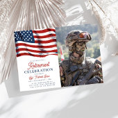 Amerikanische Flagge 4. Juli Army Foto Rentirement Einladung