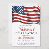 Amerikanische Flagge 4. Juli Army Retirement Einladung (Vorderseite)