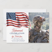 Amerikanische Flagge 4. Juli Army Retirement Einladung (Vorderseite)