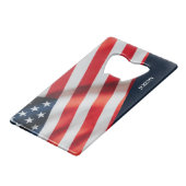 Amerikanische Flagge 4. Juli Backyard GRILLEN Part Geldbeutel Flaschenöffner (Vorderseite Schrägansicht)