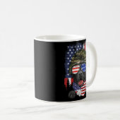 Amerikanische Flagge 4. Juli Black Labrador Vetera Kaffeetasse (VorderseiteRechts)