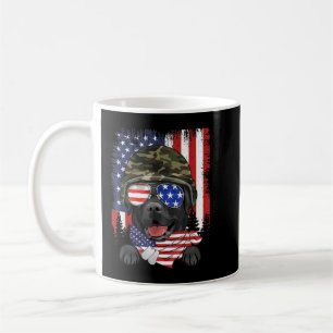 Amerikanische Flagge 4. Juli Black Labrador Vetera Kaffeetasse