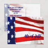 Amerikanische Flagge 4. Juli Einladungspostkarte (Vorne/Hinten)