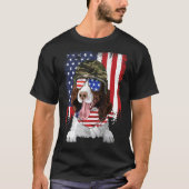 Amerikanische Flagge 4. Juli Englisch Springer Spa T-Shirt (Vorderseite)