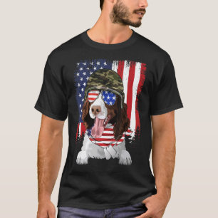 Amerikanische Flagge 4. Juli Englisch Springer Spa T-Shirt