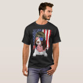 Amerikanische Flagge 4. Juli Englisch Springer Spa T-Shirt (Vorne ganz)