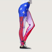 Amerikanische Flagge 4. Juli Feier Leggings (Rechts)