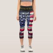 Amerikanische Flagge 4. Juli Feier Leggings (Vorderseite)