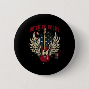 Amerikanische Flagge 4. Juli Gitarre Button