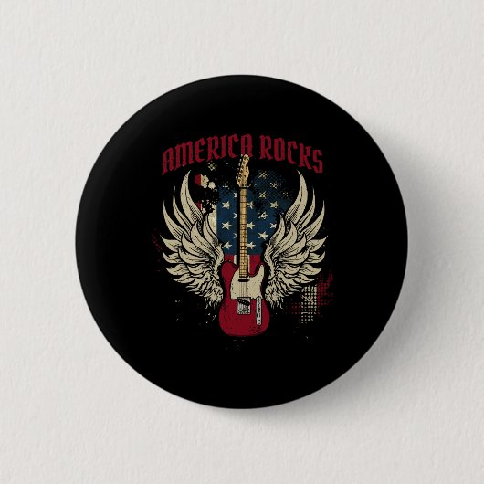Amerikanische Flagge 4. Juli Gitarre Button (Vorderseite)