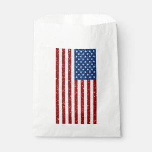Amerikanische Flagge 4. Juli Glitter Geschenktütchen