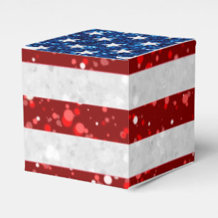 Amerikanische Flagge 4. Juli Glitzer Geschenkschachtel