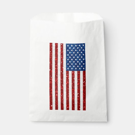 Amerikanische Flagge 4. Juli Glitzer Geschenktütchen (Vorderseite)