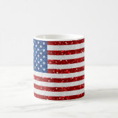 Amerikanische Flagge 4. Juli Glitzer Kaffeetasse (Mittel)