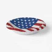 Amerikanische Flagge 4. Juli Glitzer Pappteller (Gewinkelt)