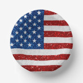 Amerikanische Flagge 4. Juli Glitzer Pappteller (Vorderseite)