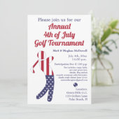 Amerikanische Flagge | 4. Juli Golf Turnier Einlad Einladung (Stehend Vorderseite)