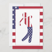 Amerikanische Flagge | 4. Juli Golf Turnier Einlad Einladung (Rückseite)