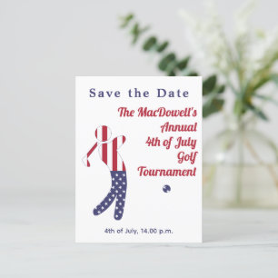 Amerikanische Flagge 4. Juli Golf Turnier Postkarte