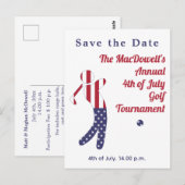 Amerikanische Flagge 4. Juli Golf Turnier Postkarte (Vorne/Hinten)