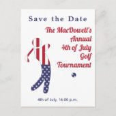 Amerikanische Flagge 4. Juli Golf Turnier Postkarte (Vorderseite)