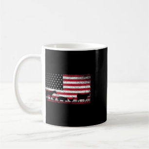 Amerikanische Flagge 4. Juli Huhn Pferd Kuh Schwei Kaffeetasse