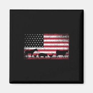 Amerikanische Flagge 4. Juli Hühnerroh-Schweinefil Magnet