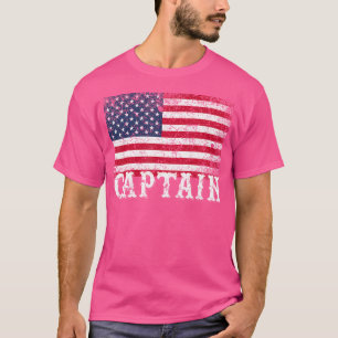 Amerikanische Flagge 4. Juli Kapitän für Bootsbesi T-Shirt