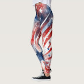 Amerikanische Flagge 4. Juli Leggings (Links)