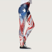 Amerikanische Flagge 4. Juli Leggings (Rechts)