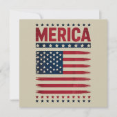 Amerikanische Flagge 4. Juli Merica Einladung (Vorderseite)