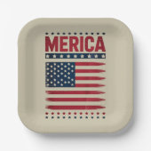 Amerikanische Flagge 4. Juli Merica Pappteller (Vorderseite)