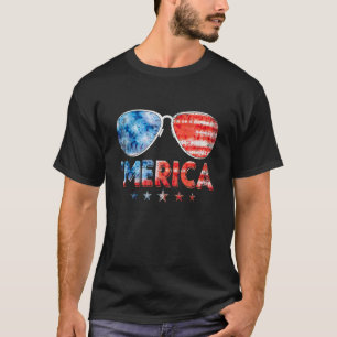 Amerikanische Flagge 4. Juli Merica Sonnenbrillen T-Shirt