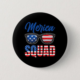 Amerikanische Flagge 4. Juli Merica Squad Button