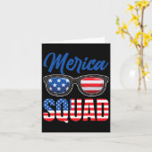 Amerikanische Flagge 4. Juli Merica Squad Karte (Gelbe Blume)