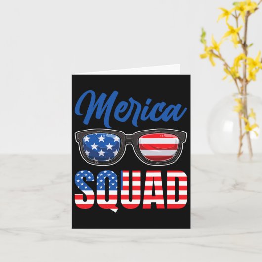 Amerikanische Flagge 4. Juli Merica Squad Karte (Gelbe Blume)