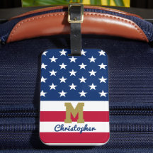 Amerikanische Flagge | 4. Juli | Name und Monogram