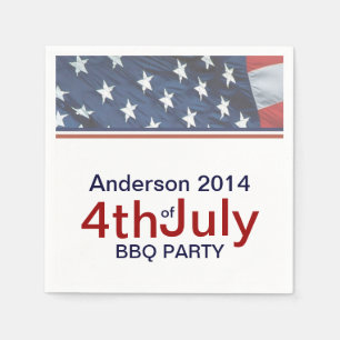 Amerikanische Flagge 4. Juli Paper Napkin Set Serviette