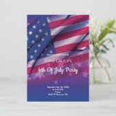 Amerikanische Flagge 4. Juli Party Einladung (Stehend Vorderseite)
