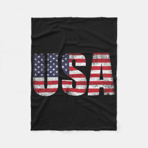 Amerikanische Flagge 4. Juli Patriotische Männer F Fleecedecke