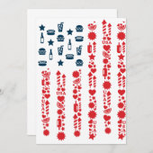 Amerikanische Flagge 4. Juli Picknick Einladung (Vorne/Hinten)