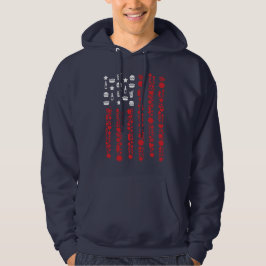 Amerikanische Flagge 4. Juli Picknick Feuerwerk we Hoodie