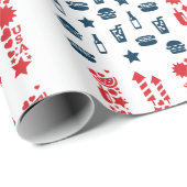 Amerikanische Flagge 4. Juli Picknick Geschenkpapier (Rolleneckpunkt)
