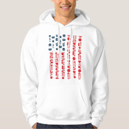 Amerikanische Flagge 4. Juli Picknick Hoodie