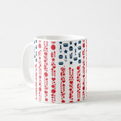 Amerikanische Flagge 4. Juli Picknick Kaffeetasse (Vorderseite Links)